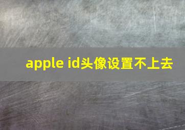 apple id头像设置不上去